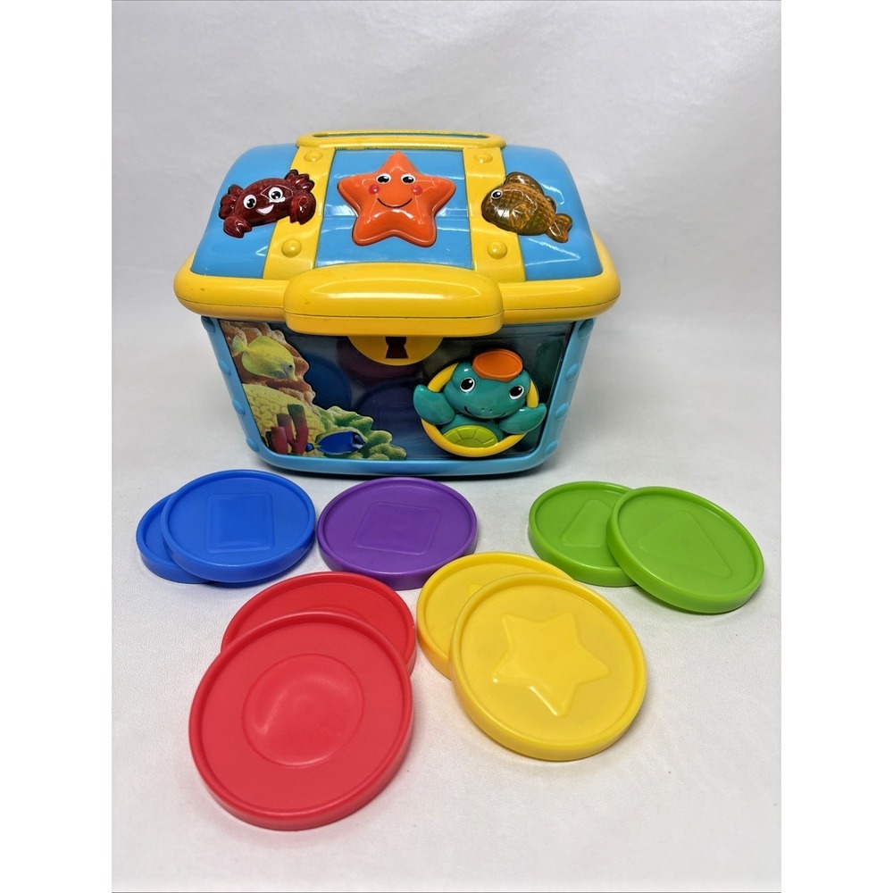 Baby Einstein Toy Count and Discover Treasure Chest 9 Colored Coins Works